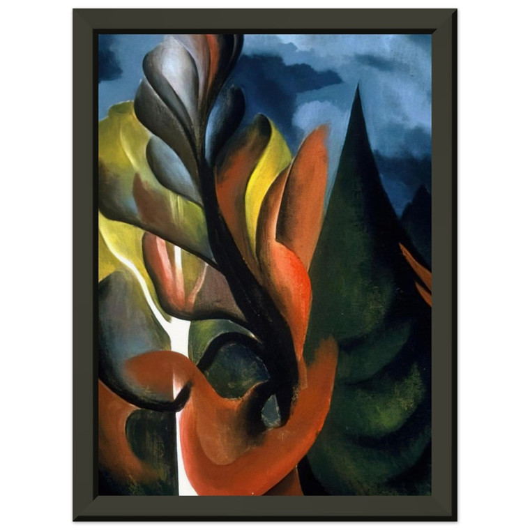 Georgia OKeeffe Maple and Cedar Lake George Metal Framed Art Print