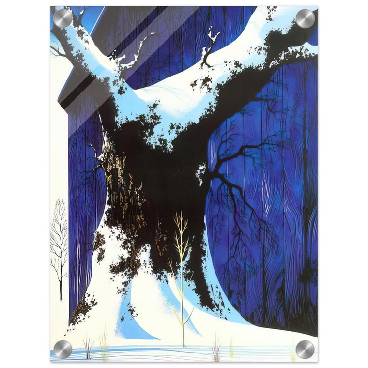 Eyvind Earle  Blue Barn and Snow Acrylic Print