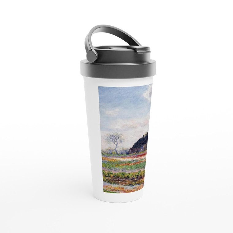 claude monet - Tulip Fields at Sassenheim near Leiden Travel Mug