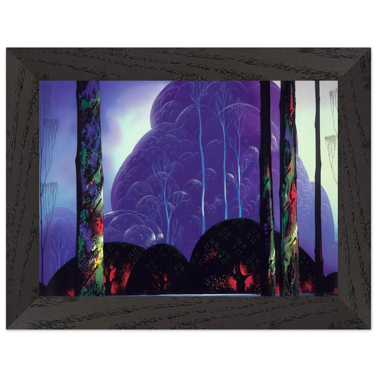 Eyvind Earle  Purple Sunset Premium Wooden Framed Art Print / Poster