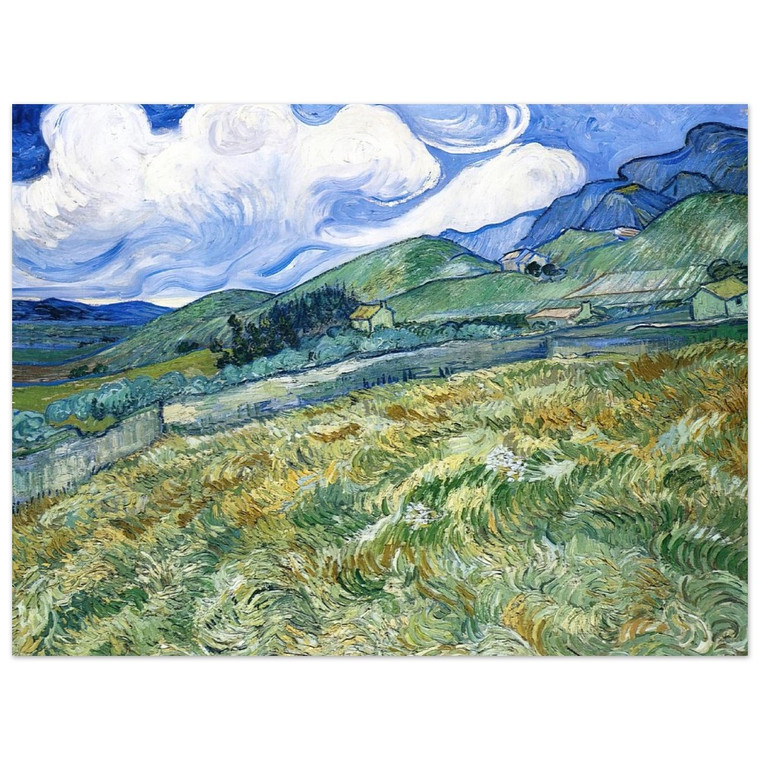 Vincent van Gogh  Wheatfield with Mountains in the Background Aluminum Print