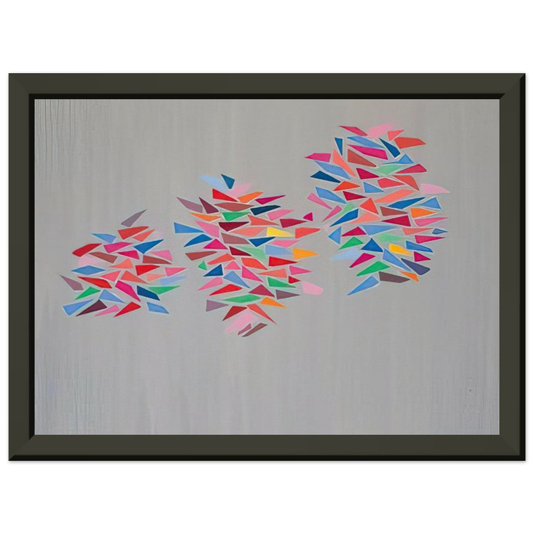 Robert Goodnough  Colors on Gray  1976 Premium Metal Framed Art Print / Poster