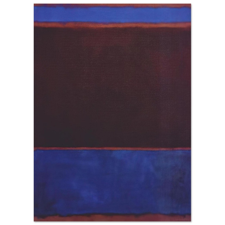 Mark Rothko No 3 Bright Blue Brown Dark Blue on Wine 1962 Art Print