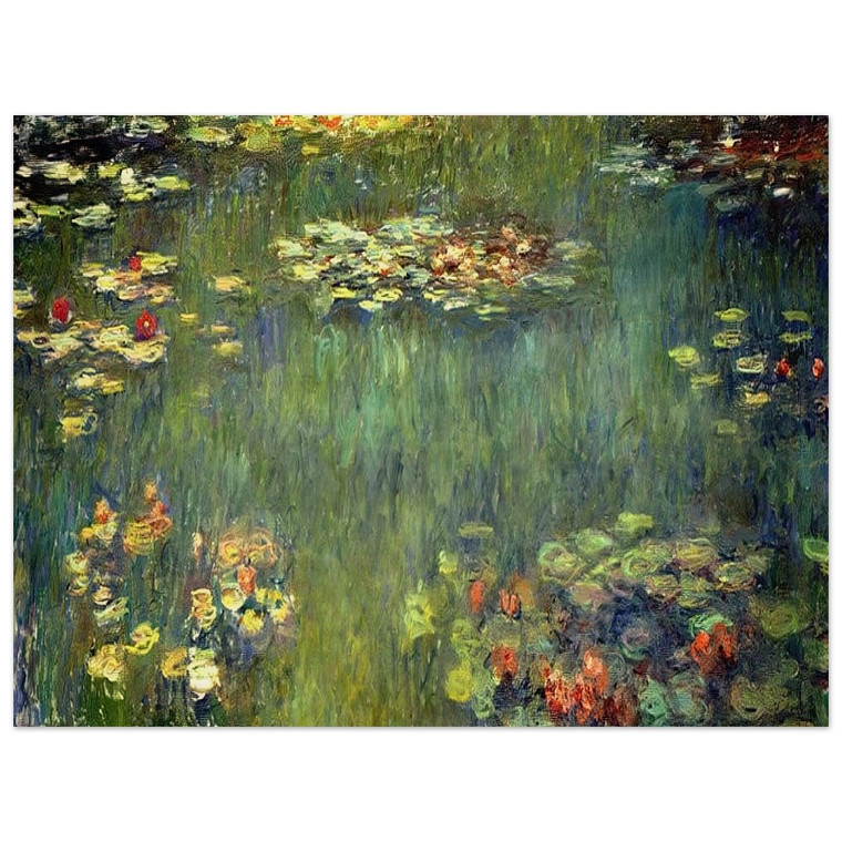 claude monet  Pool with Waterlilies Wood Print