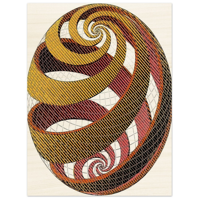MC Escher  SPHERE SPIRALS Wood Print