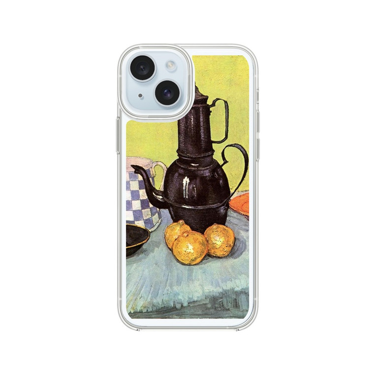 Van Gogh Still Life Blue Enamel Coffeepot Earthenware Fruit Clear case