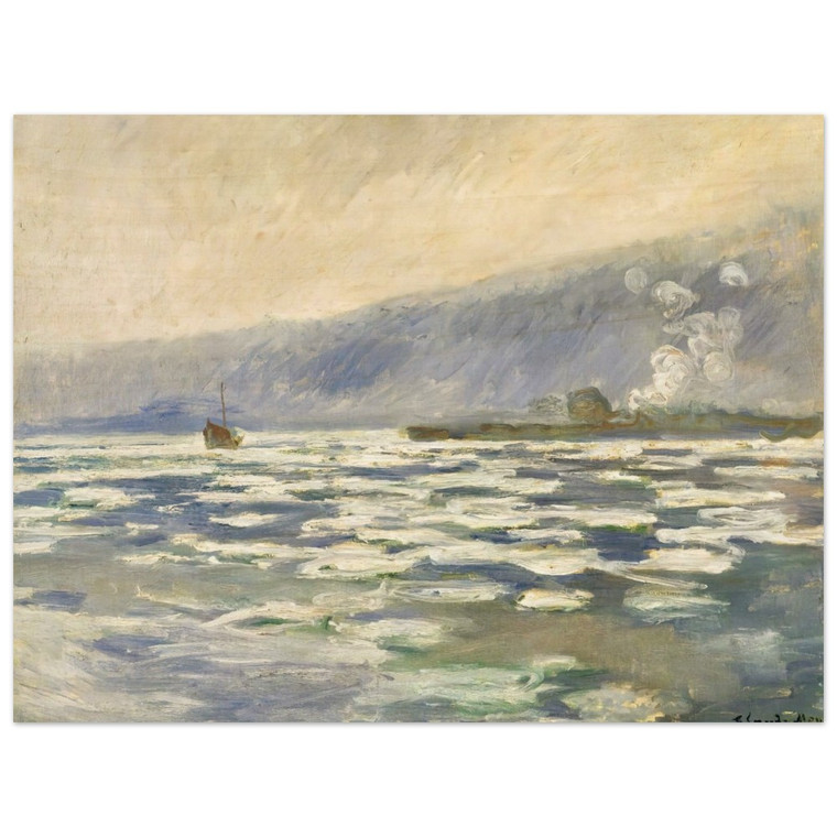 claude monet  Ice Lock Port Villez Wood Print