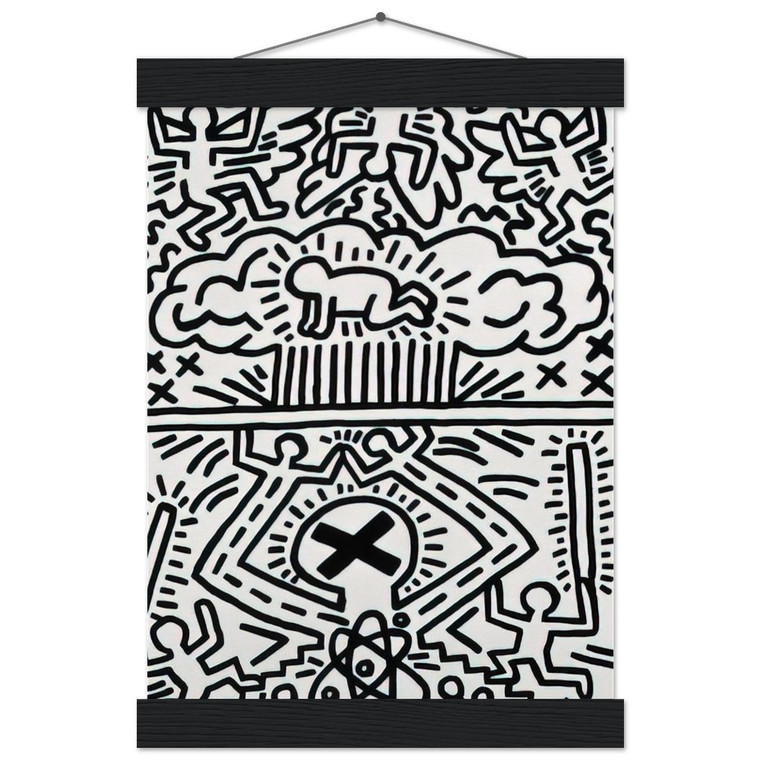 Keith Haring ANTI NUCLEAR RALLY 1982 N1 Matte Paper Poster with Hanger