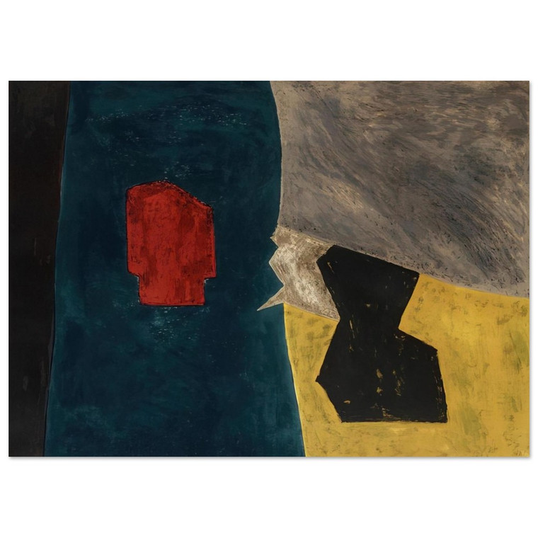 Serge Poliakoff Composition bleue jaune et grise 1958 Art Print