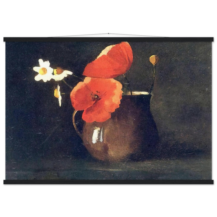 Odilon Redon FLOWERS IN GREEN VASE Matte Paper Poster with Hanger