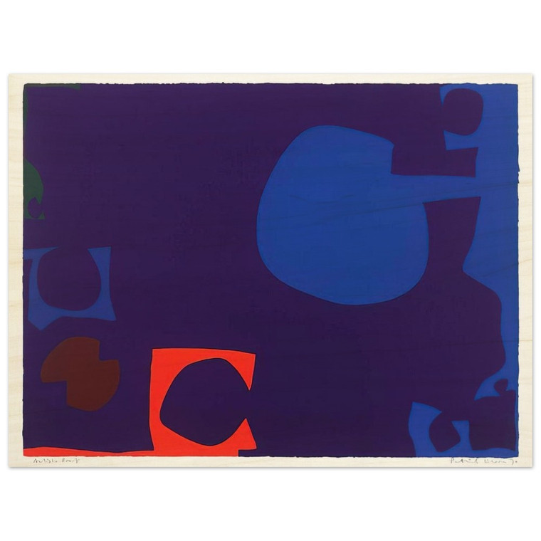 Patrick Heron  Blue and Deep Violet with Orange Brown and Green  1970 Wood Print