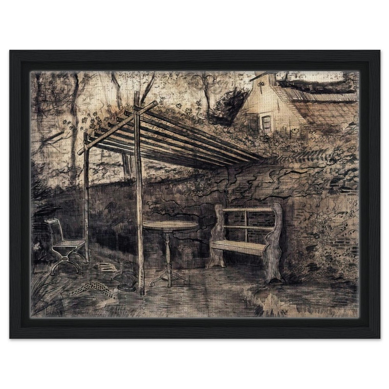 Vincent van Gogh  The Garden of the Parsonage with Arbor Framed Canvas
