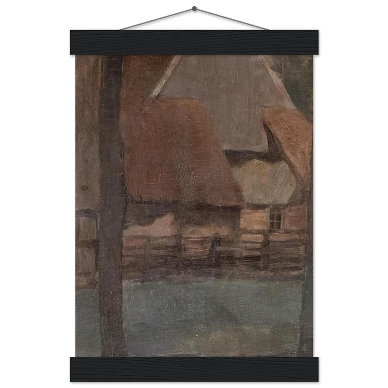 Piet Mondrian Gable Farm with trees Matte Paper Poster with Hanger