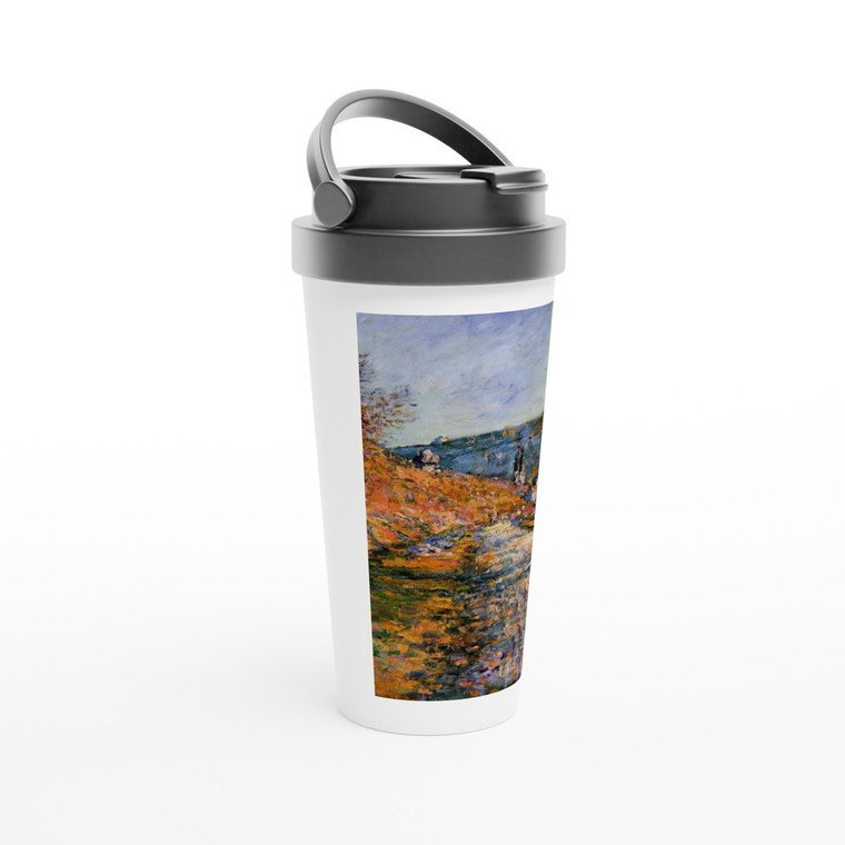 claude monet - The Road to Vetheuil Travel Mug