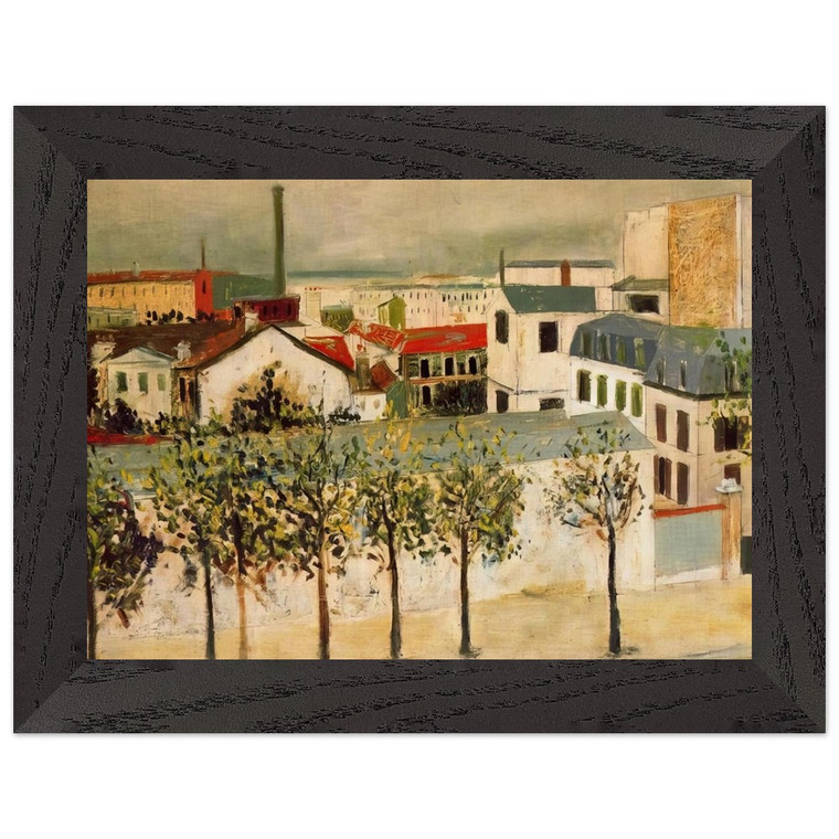 Maurice Utrillo  PARIS SUBURBS Premium Wooden Framed Art Print / Poster