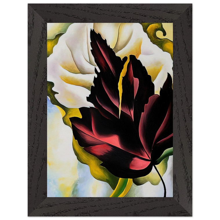 Georgia OKeeffe  Pattern Leaves Premium Wooden Framed Art Print / Poster