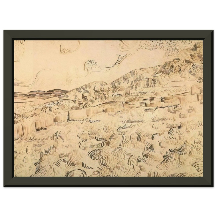 Vincent van Gogh Mountain Landscape Seen across the Walls Metal Framed Art Print