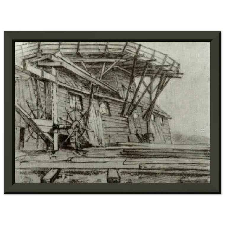 Vincent van Gogh  Saw Mill Premium Metal Framed Art Print / Poster