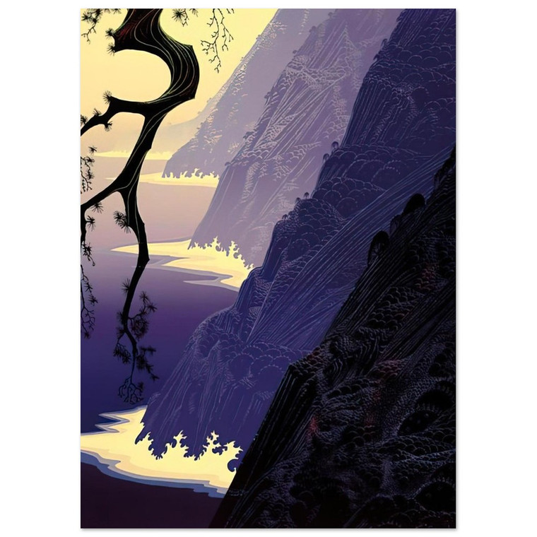 Eyvind Earle  Purple Mist Fine Art Poster / Art Print