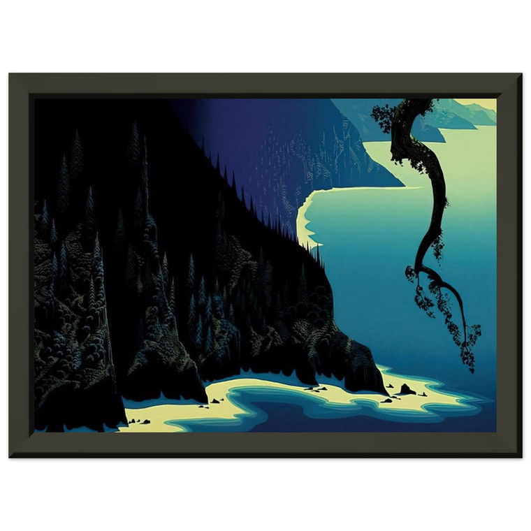 Eyvind Earle  Big Sur Premium Metal Framed Art Print / Poster