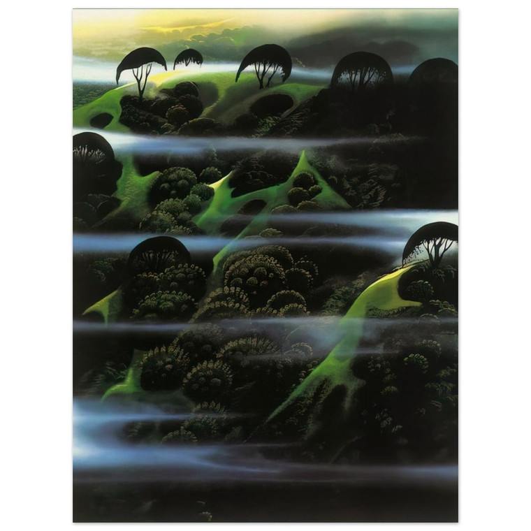 Eyvind Earle  Early Morning Fog Wood Print
