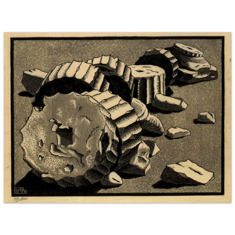 MC Escher  SELINUNTE SICILY OCTOBER 1935 1935 Wood Print