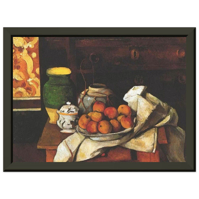 Paul Cezanne Still Life Chest of Drawers Premium Metal Framed Art Print / Poster