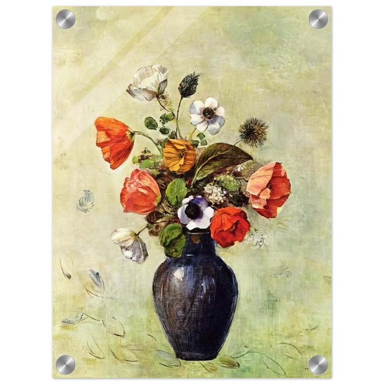 Odilon Redon  ANEMONES AND POPPIES IN A VASE Acrylic Print