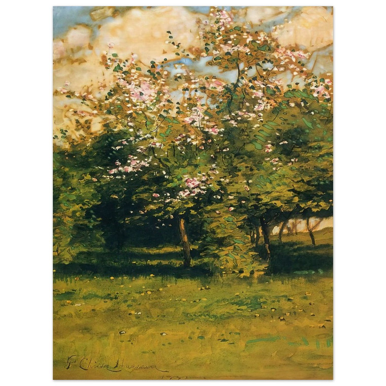 Childe Hassam  Blossoming Trees Wood Print