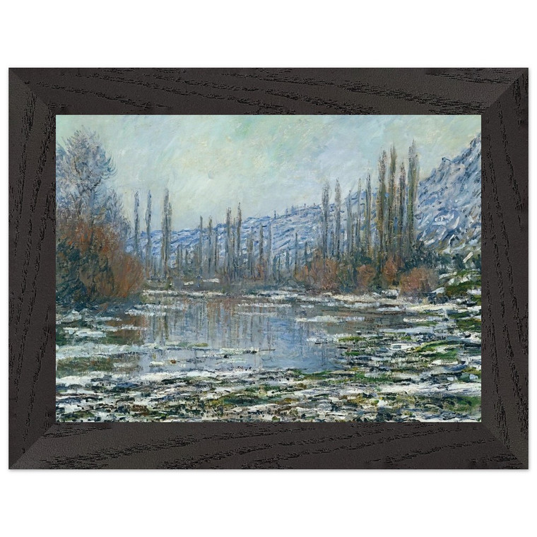 claude monet  The Thaw at Vetheuil Premium Wooden Framed Art Print / Poster