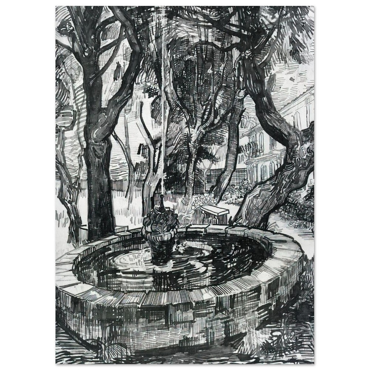 Vincent van Gogh Fountain in the Garden of SaintPaul Hospital Art Print