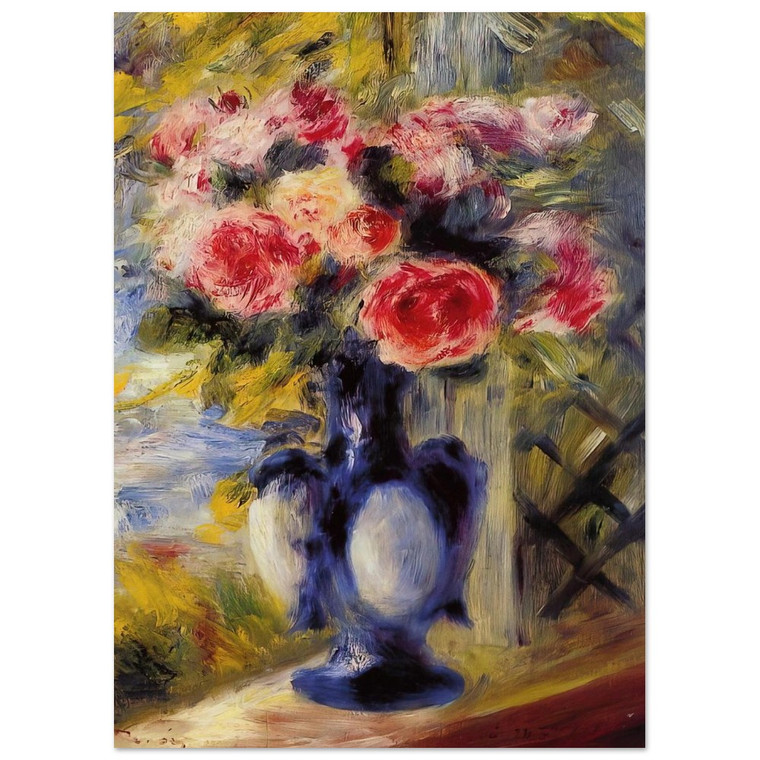 Pierre-Auguste Renoir Bouquet of Roses in a Blue Vase Fine Art Print