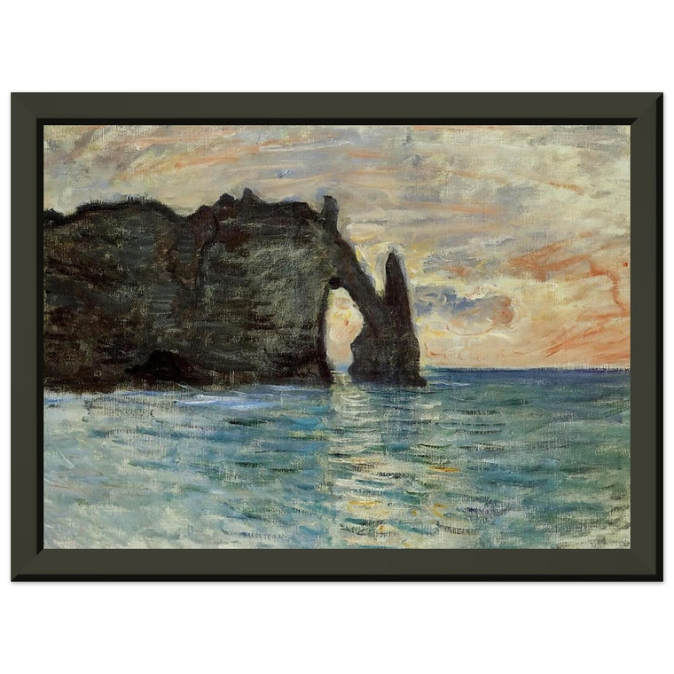 Claude Monet Manneport Cliff Etretat Premium Metal Framed Art Print / Poster