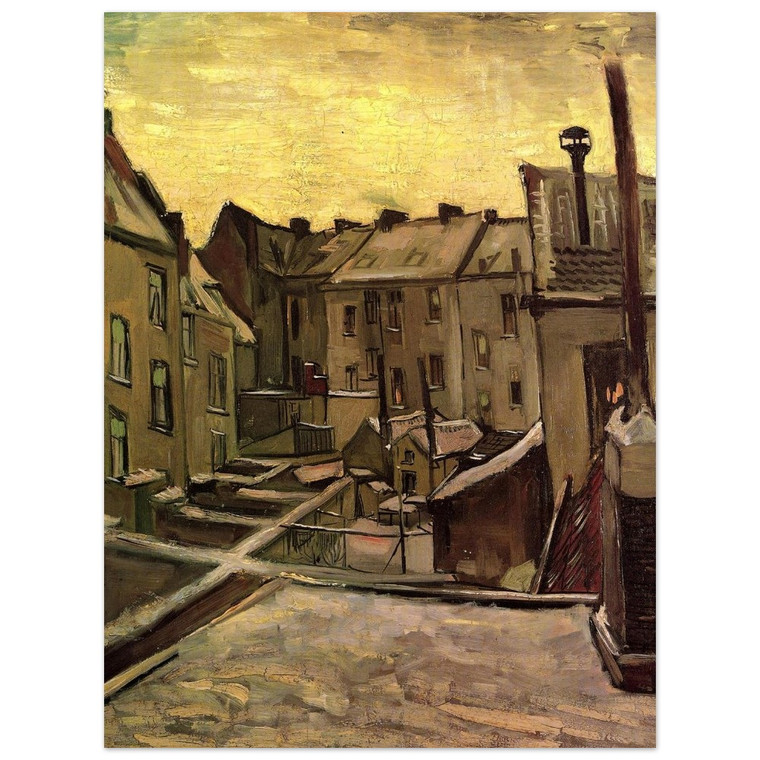 Vincent van Gogh  Backyards of Old Houses in Antwerp in the Snow Aluminum Print