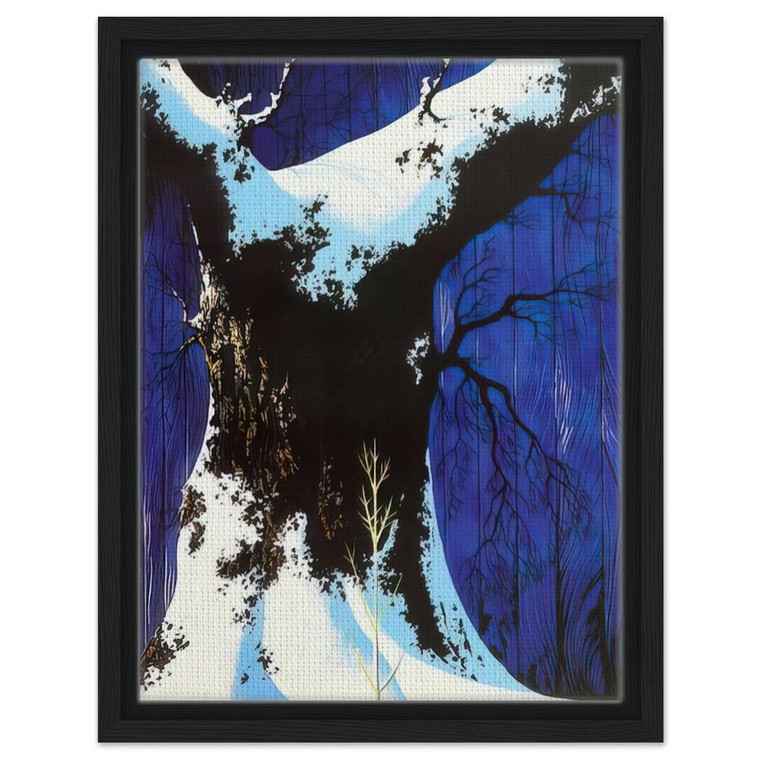 Eyvind Earle  Blue Barn and Snow Framed Canvas