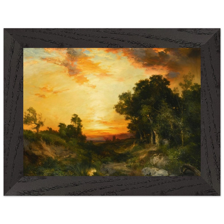 Thomas Moran  Sunset Amagansett Premium Wooden Framed Art Print / Poster