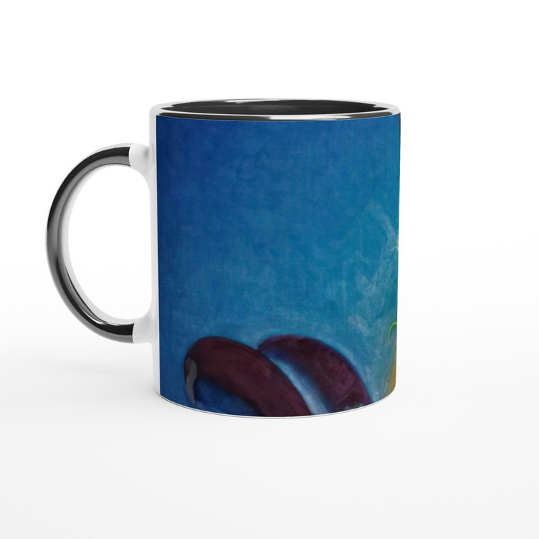 Agnes Lawrence Pelton - Night Fires - Precisionism Ceramic Mug with Color Inside