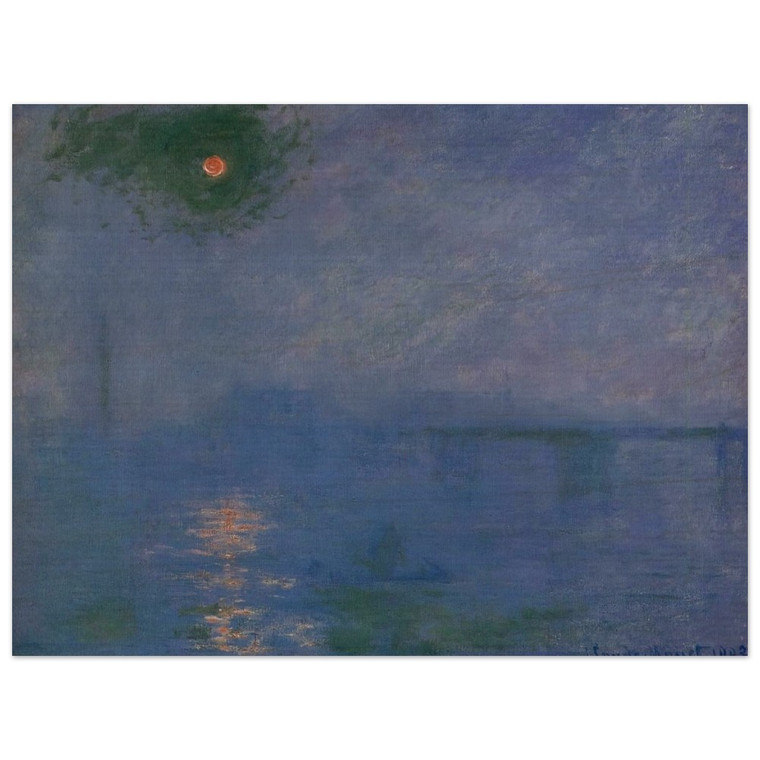 claude monet  Charing Cross Bridge Fog on the Themes Wood Print