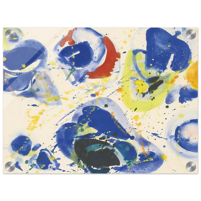 Sam Francis  Blue With Red Yellow and Orange Acrylic Print