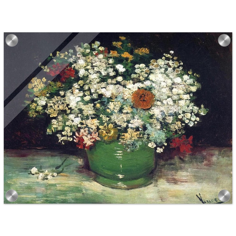 Vincent van Gogh  Vase with Zinnias and Other Flowers Acrylic Print