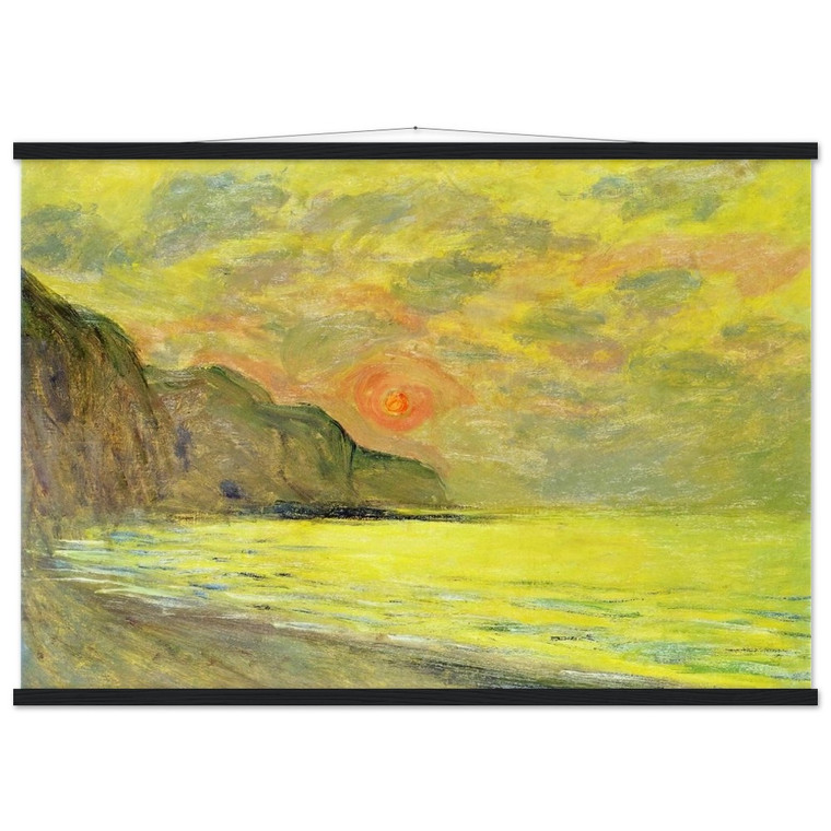 Monet Pourville Sunset Foggy Museum-Quality Matte Paper Poster with Hanger