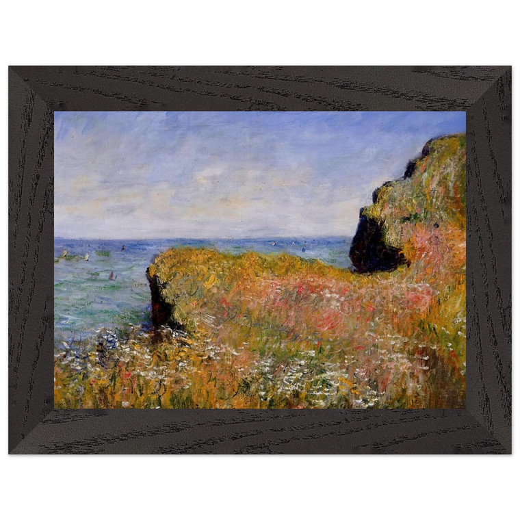 Monet Pourville Cliff Edge Premium Wooden Framed Art Print Poster