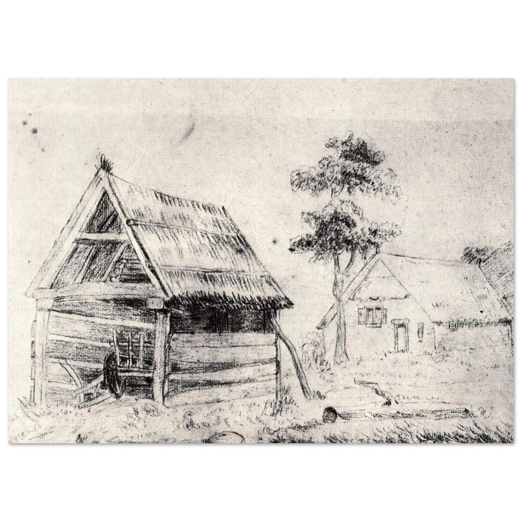 Vincent van Gogh  Barn and Farmhouse Fine Art Poster / Art Print