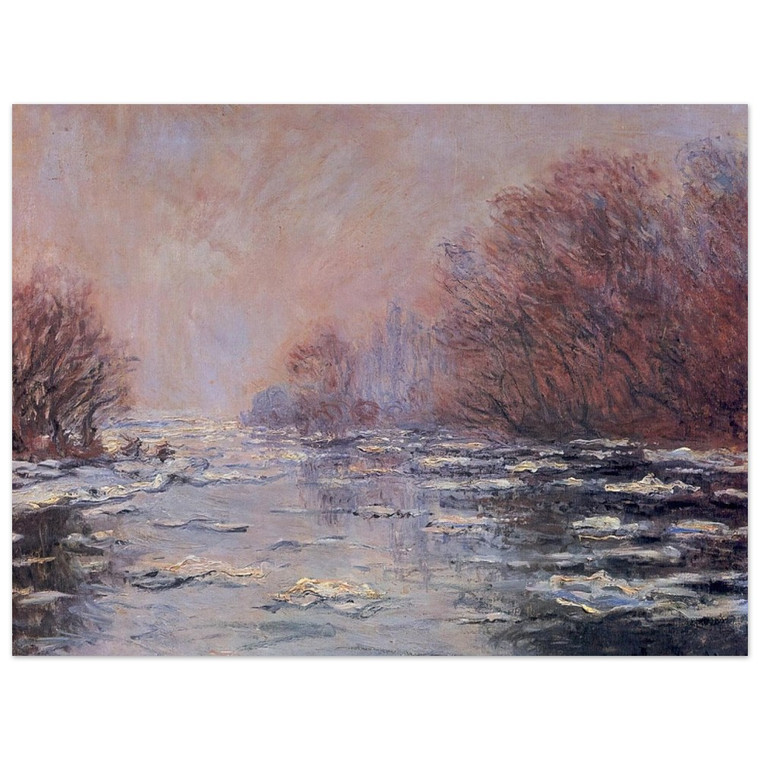 claude monet  River Thawing near Vetheuil Aluminum Print