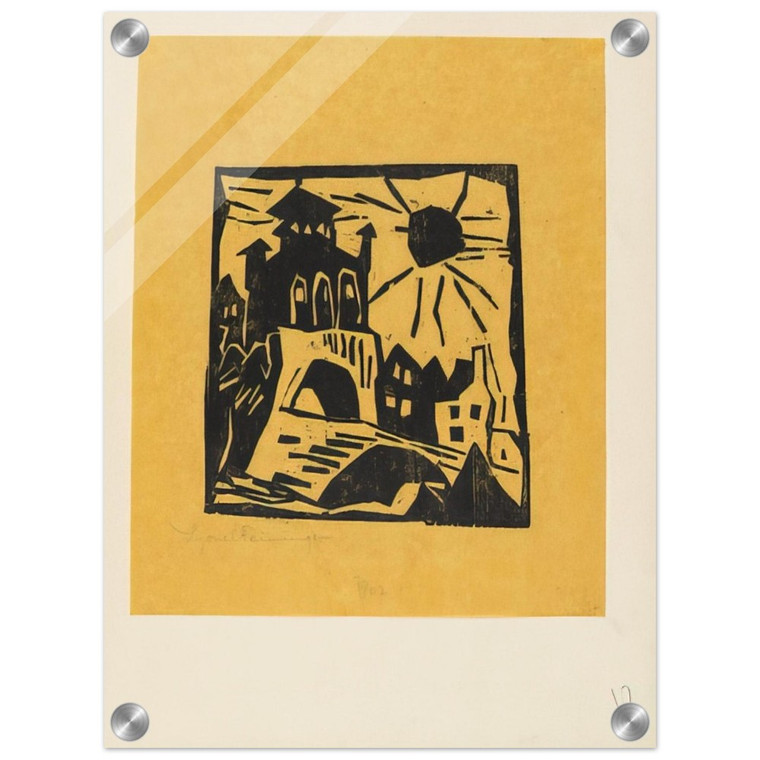 Lyonel Feininger  TOWN GATE RIBNITZ DAS TOR RIBNITZ 1918 Acrylic Print