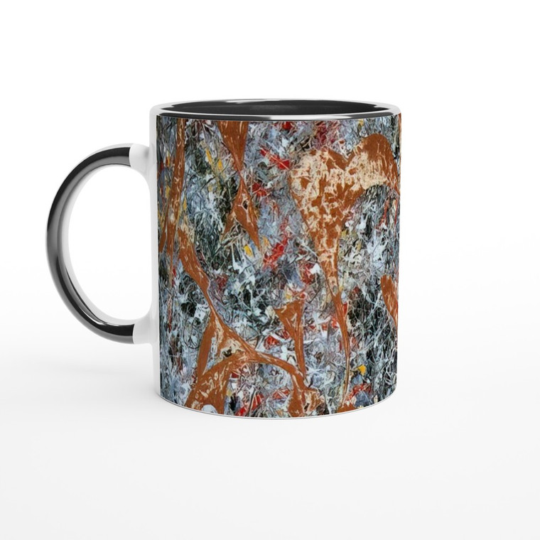 Jackson Pollock - NUMBER 7 OUT OF THE WEB 1949 Ceramic Mug with Color Inside