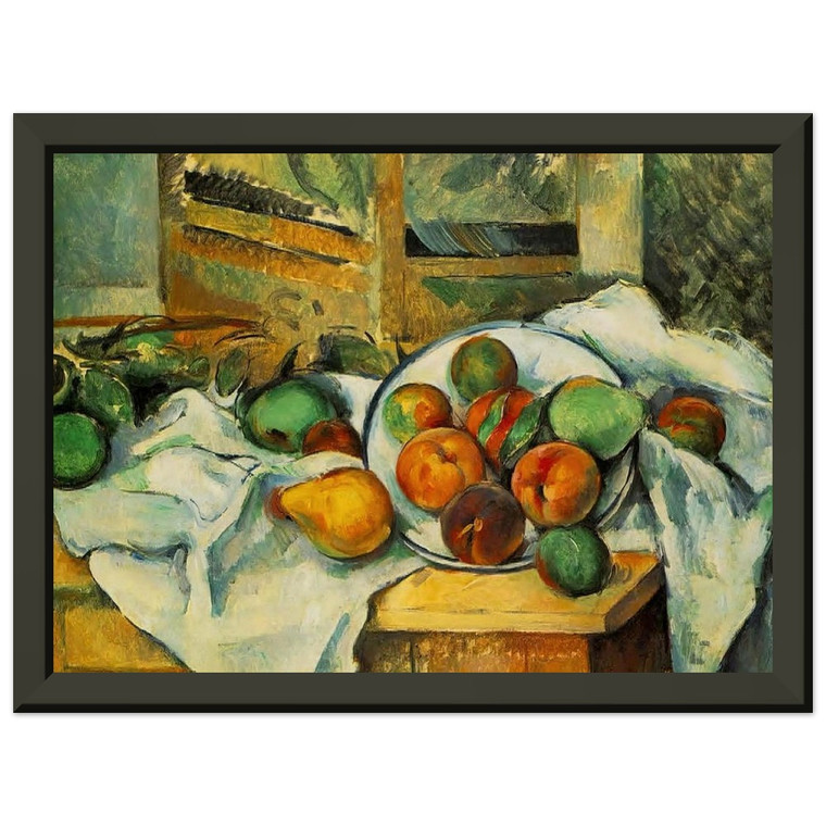 Paul Cezanne  Table Napkin and Fruit Premium Metal Framed Art Print / Poster