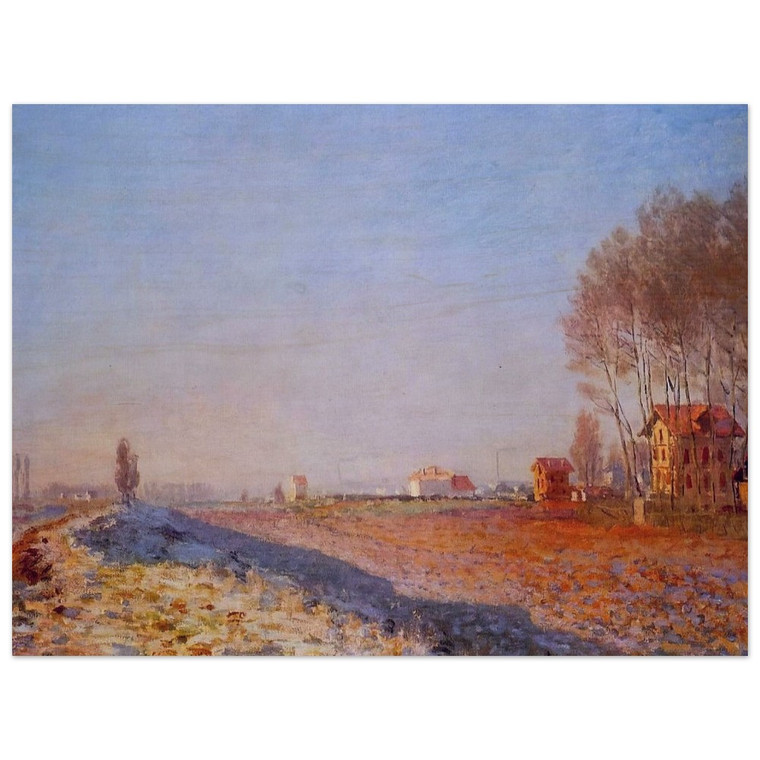 claude monet  The Plain of Colombes White Frost Wood Print
