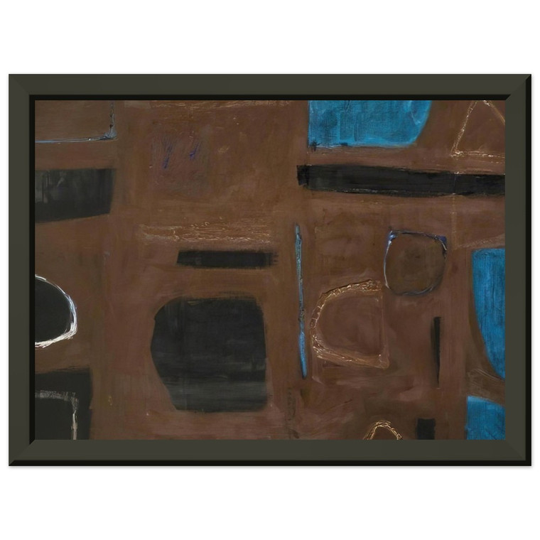 William Scott  Brown and Black  1960 Premium Metal Framed Art Print / Poster