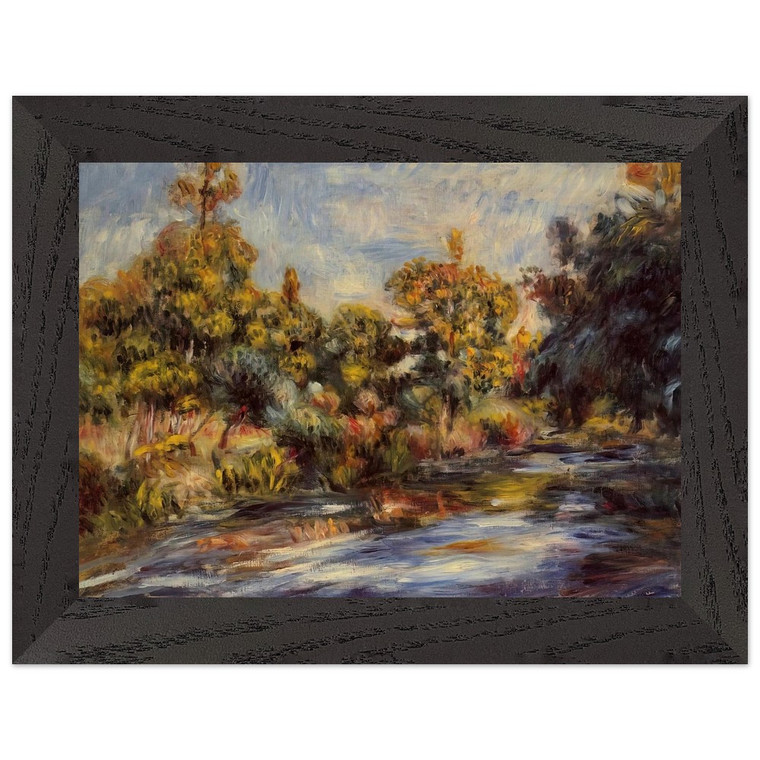 Pierre-Auguste Renoir Landscape with River Framed Wood Art Print